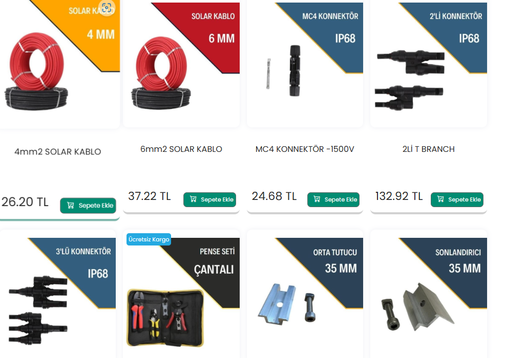 Solar bağlantı ekipmanları